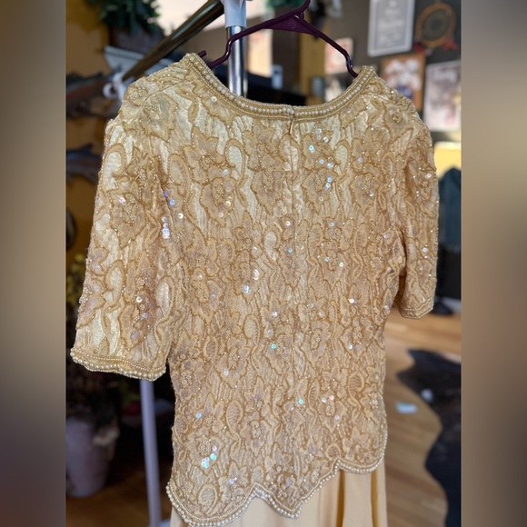 Vintage Scala Sequins and Chiffon Gown size L - Picture 7 of 8